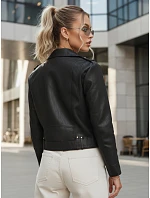Dámska bunda z ekokože so zipsom ramones black FashionStreet TY5648 Dámska bunda z ekokože so zipsom ramones black FashionStreet TY5648