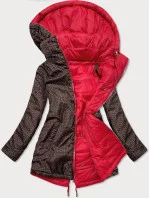 Červeno-hnedá obojstranná dámska bunda (W556-1)