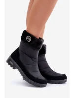 Damskie Modne Ocieplane Śniegowce Progress PROGJ-21-13 Czarne