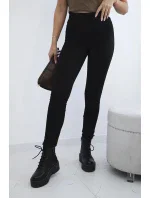 Bavlnené nohavice so zadnými vreckami čierne