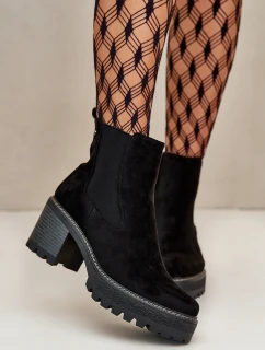 Dámske topánky na podpätku Eco Suede Black Irissinae
