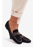 Dámské loafers Mokasyny s ozdobou Černé Palerina
