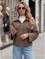 Krátky dámsky kabát typu „baranek“ so zipsom, Fango FashionStreet TY6060 Krátky dámsky kabát typu „baranek“ so zipsom, Fango FashionStreet TY6060