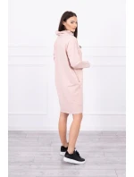 Šaty s kravatou tmavo púdrovo ružové