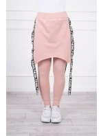 Nohavice/oblek s nápisom selfie tmavo púdrovo ružové