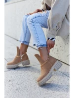 Modne Zamszowe Botki Z Wycięciem Camel Lemar Forget Me