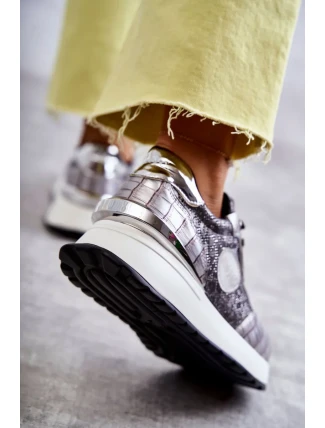 Dámská sportovní obuv na klínku GOE KK2N4083 stříbrne