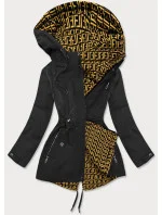 Čierno/žltá obojstranná dámska bunda parka (W703BIG)