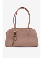 Kabelka s přívěskem a sponami Eko semišová světle béžová Violette