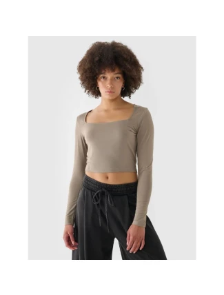 Dámske hladké tričko s dlhým rukávom 4F 4FRSS24TLONF499-82S