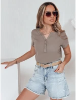 Dámska bavlnená pruhovaná blúzka KISS LOOK, hnedá, FashionStreet RY2827 Dámska bavlnená pruhovaná blúzka KISS LOOK, hnedá, FashionStreet RY2827