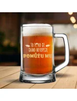 TO PIVO SE SAMO NEVYPIJE... POMŮŽU MU - pivní sklenice 0,5 