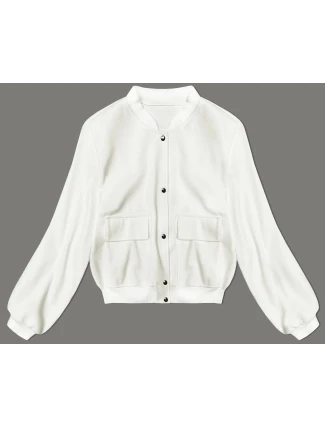 Vlnená bunda bomber (15687) ecru - Goodlooking