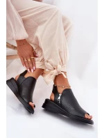 Sandały Damskie Na Koturnie Czarne Mevinette