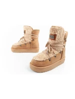 D.Franklin snehové topánky dámske zimné módne kožušiny zateplené hnedé béžové ženy