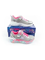 Skechers S Lights LED detská športová obuv pre dievčatá na suchý zips Grey Skechers S Lights LED detská športová obuv pre dievčatá na suchý zips Grey