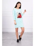 3D mätové šaty s potlačou hrášku a mašľou