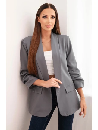 Bunda s chlopňou elegantná tmavosivá