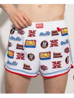 Pánske kúpacie kraťasy - 00S0L6-0NDAC-100 - biela/potlač - Diesel