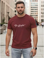 Pánske bavlnené tričko s potlačou „The Boston“ v bordovej farbe, FashionStreet NX5129R Pánske bavlnené tričko s potlačou „The Boston“ v bordovej farbe, FashionStreet NX5129R