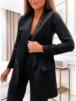 Súprava voľná bunda + široké nohavice čierna (8167)