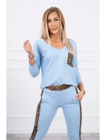Sada s leopardím potlačou modrej farby Sada s leopardím potlačou modrej farby