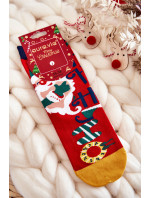 Dámske ponožky s vianočným vzorom "Ho Ho Ho" Red