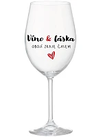 VÍNO A LÁSKA: OBOJA CHÝBA V ČASE - číry pohár na víno 350 ml
