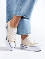 Módne hnedé dámske tenisky bez podpätku Módne hnedé dámske tenisky bez podpätku