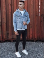 Pánska džínsová bunda s kapucňou modrá FashionStreet TX4850