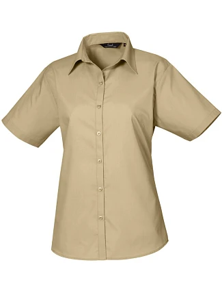 Premier PR 302 Popelínová blúzka s krátkym rukávom 39.0302 khaki Premier PR 302 Popelínová blúzka s krátkym rukávom 39.0302 khaki
