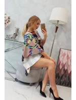 Netopierie šaty viazané v páse cappuccino