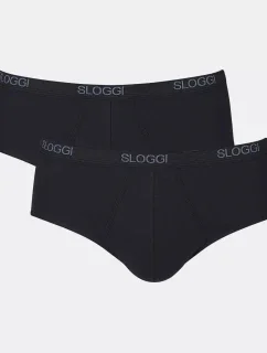 Pánske nohavičky Basic Midi 2P - BLACK - black 0004 - SLOGGI