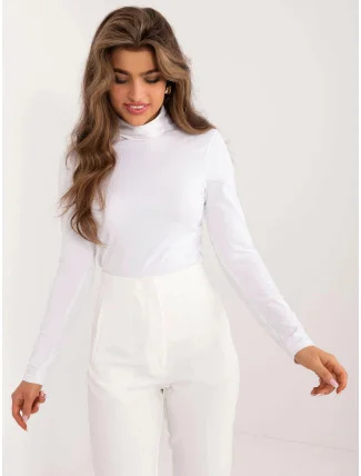 Biela bavlnená blúzka s rolákom (M02527B)