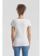 Fruit of the Loom Lady-Fit Valueweight V-Neck T Dámske tričko s výstrihom do V 16.1398 heather grey