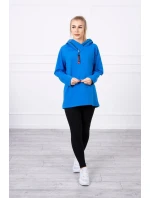 Chrpová tunika s kapucňou Oversize na zips