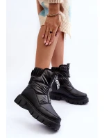 Wysokie Śniegowce Damskie Ocieplane Czarne Freoc