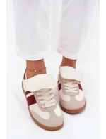 Niskie Sneakersy Damskie Z Wywiniętym Językiem Bordowe Ardira