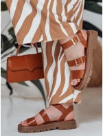 Dámske sandále s prackami SOLARIA camel FashionStreet ZY0891 Dámske sandále s prackami SOLARIA camel FashionStreet ZY0891