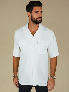 Pánske biele tričko s krátkym rukávom FashionStreet KX1086