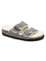 Birkenstock dámske/pánske zateplené šľapky Arizona Shearling Stone Coin semiš s ovčou vlnou úzke úzke (1017403) dámske