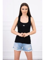 Rebrovaná blúza s trblietkami čierna