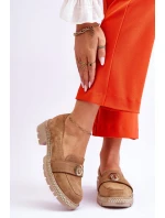 Eleganckie Zamszowe Mokasyny Ciemnobeżowe Laverne