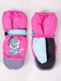Yoclub Detské zimné lyžiarske rukavice REN-0310G-A110 Pink