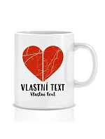 Personalizovaný klasický biely keramický hrnček 300 ml – Dve miesta, jedno srdce Personalizovaný klasický biely keramický hrnček 300 ml – Dve miesta, jedno srdce