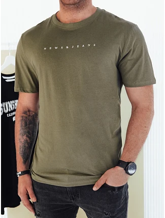 Pánske zelené tričko s potlačou FashionStreet RX5477 Pánske zelené tričko s potlačou FashionStreet RX5477