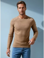 Pánsky béžový sveter FashionStreet WX2288 Pánsky béžový sveter FashionStreet WX2288