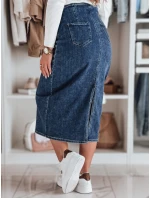 Džínsová midi sukňa s rozparkom VISTANO modrá FashionStreet CY0485