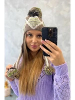 Dámska klapka na uši Eunika K322 cappuccino+beige Dámska klapka na uši Eunika K322 cappuccino+beige