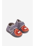 Dětské pantofle na suchý zip šedé Katline